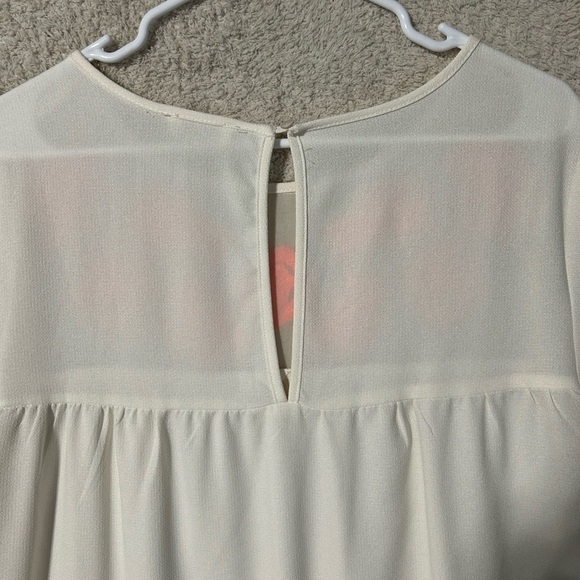 Umgee Embroidered Women’s Shirt. White And Peach Size Medium. Casual Workwear - Picture 5 of 6